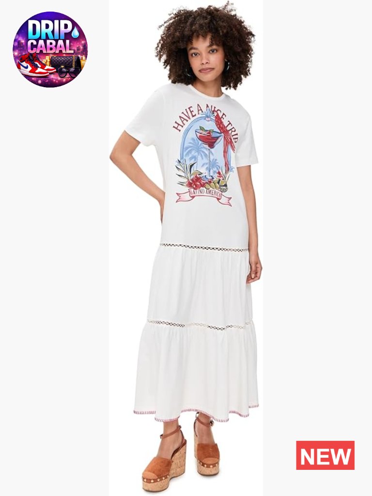 Mid-Weight Stretch Jersey Maxi Dress With Tropical Graphic